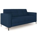 Ver imagem 1 de Sofá 3 Lugares Sala Living Industrial 200cm Senna K01 Veludo Azul Marinho - Lyam Decor