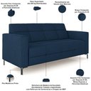 Ver imagem 4 de Sofá 3 Lugares Sala Living Industrial 200cm Senna K01 Veludo Azul Marinho - Lyam Decor