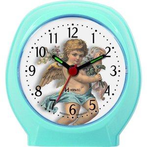 Relógio Despertador Quartz Anjinho Pequeno Herweg 2640 Azul