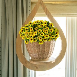 5 Flores Artificiais Margaridas Amarelas Decoração Temática de Festa Realista Qualidade Exclusiva