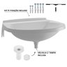 Pia Lavatório Banheiro 8L + Torneira Branca + Sifão Universal Sanfonado + Engate Flexível + Fita Ved - 2