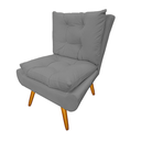 Ver imagem 2 de Conjunto 2 Poltronas Decorativa Estofada Quarto Closet Karen Suede Cinza - Dl Decor