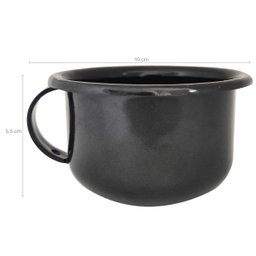 Caneca Esmaltada com Alça Preta Xícara em Ágata para Café 200ml Esmaltados Silva - 3