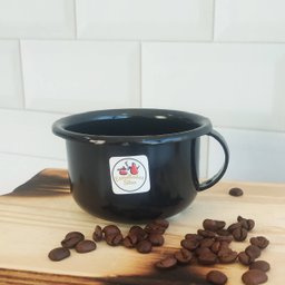 Caneca Esmaltada com Alça Preta Xícara em Ágata para Café 200ml Esmaltados Silva - 6