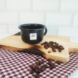 Caneca Esmaltada com Alça Preta Xícara em Ágata para Café 200ml Esmaltados Silva - 4