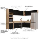 Ver imagem 3 de Armário de Cozinha Modulada de Canto 8 Peças CP02 Balcão com Tampo Castanho/Preto - Lumil Lumil Móve