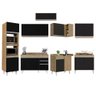 Armário de Cozinha Modulada de Canto 8 Peças CP02 Balcão com Tampo Castanho/Preto - Lumil Lumil Móve - 6