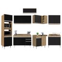 Ver imagem 6 de Armário de Cozinha Modulada de Canto 8 Peças CP02 Balcão com Tampo Castanho/Preto - Lumil Lumil Móve