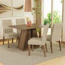 Ver imagem 1 de Conjunto Sala de Jantar Mesa Tampo de Madeira 4 Cadeiras Rustic/imperial Gisele Madesa