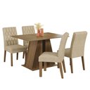 Ver imagem 2 de Conjunto Sala de Jantar Mesa Tampo de Madeira 4 Cadeiras Rustic/imperial Gisele Madesa