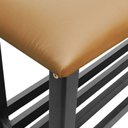 Ver imagem 5 de Banco Sapateira Viena Madeira Maciça - Preto - Assento Estofado Corano Caramelo