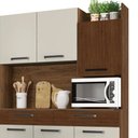 Ver imagem 5 de Armário de Cozinha Compacta 132cm Stella K02 Nogueira/Off White/Ripado - Mpozenato