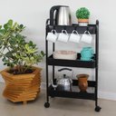 Ver imagem 2 de Carrinho Multiuso Organizador 3 Prateleiras - Preto