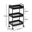 Ver mais imagens de Carrinho Multiuso Organizador 3 Prateleiras - Preto