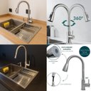 Ver mais imagens de Kit Cuba Calha Gourmet Pia+torneira Escovada Monocomando+acessórios Profissional Aço Inox 304 Cozix