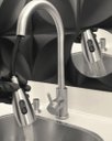 Ver imagem 2 de Kit Cuba Calha Gourmet Pia+torneira Escovada Monocomando+acessórios Profissional Aço Inox 304 Cozix