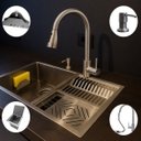 Ver imagem 6 de Kit Cuba Calha Gourmet Pia+torneira Escovada Monocomando+acessórios Profissional Aço Inox 304 Cozix