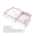 Ver imagem 3 de Kit Cuba Calha Gourmet Pia+torneira Escovada Monocomando+acessórios Profissional Aço Inox 304 Cozix