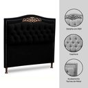 Ver imagem 3 de Cabeceira Estofada Box Casal King Size 195cm Corino Preto