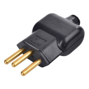 Kit 10 Plug Macho 20a Pino Macho 2 Pino + Terra 20a 250v Ilumi Cor:preto