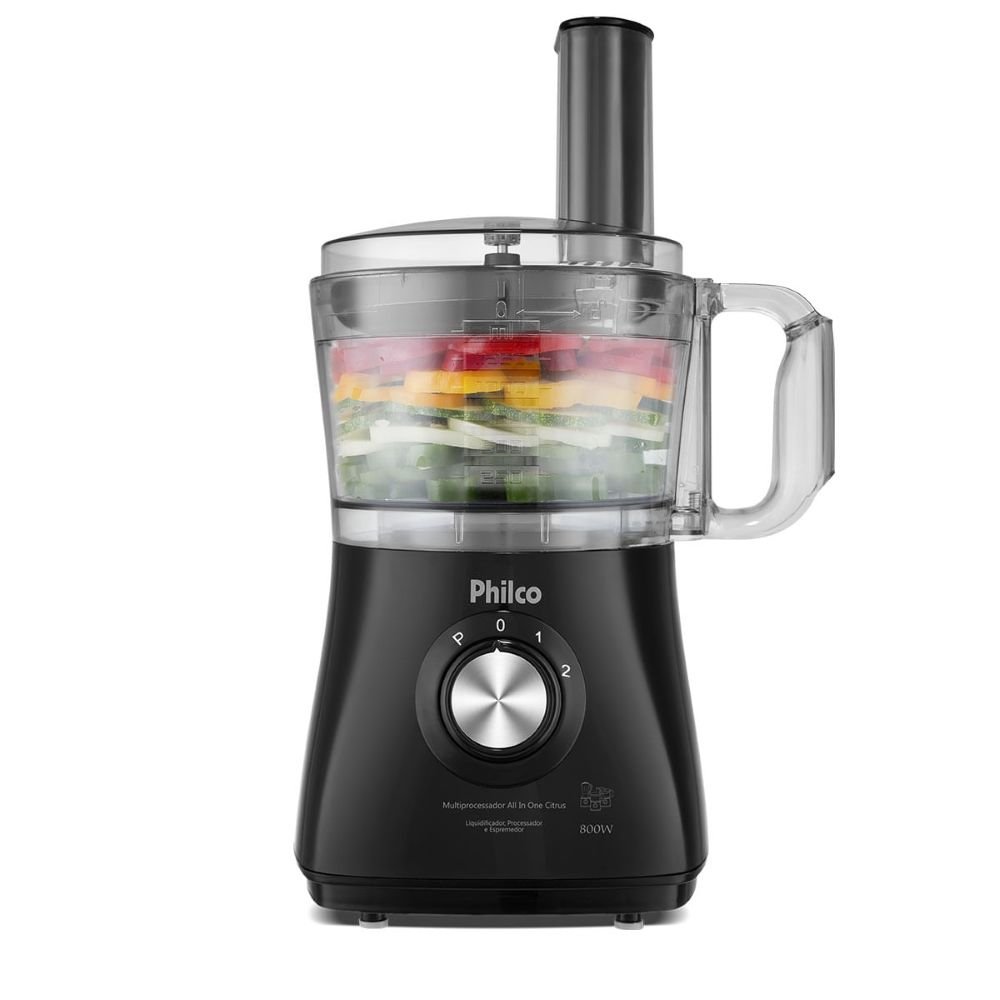 Multiprocessador Philco All In One Citrus 220v 800w Preto 5 em 1 Rala Processa Liquidifica Espreme - 4