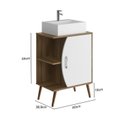 Ver imagem 6 de Conjunto para Banheiro Gabinete 1 Porta e Espelheira Ghana Marrom/Branco/Nogal