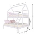 Ver imagem 4 de Beliche Casinha Casal/solteiro Slim Rb Madeira Maciça Branco Housin