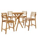 Ver imagem 6 de Conjunto Bistrô Ballare 4 Banquetas Tampo em MDF Assento Estofado Imbuia 60cm Moderna