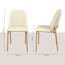 Ver imagem 3 de Cadeira Lucille em Courissimo Areia com Base em Metal Champanhe