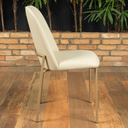 Ver imagem 6 de Cadeira Lucille em Courissimo Areia com Base em Metal Champanhe