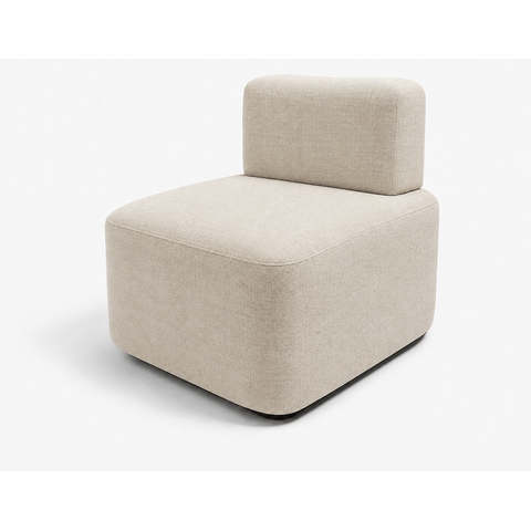 Poltrona Cubo Decorativa para Sala de Estar Linho:Linho Bege