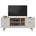 Ver imagem 2 de Rack para TV até 60 Polegadas 2 Gavetas Michigan - Artely - Off White com Carvalho