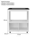 Ver imagem 2 de Balcão Gabinete de Cozinha para Fogão Cooktop e Forno Micro-ondas Elisa Branco Moblis
