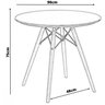 Mesa de Jantar Redondo 90cm Eiffel Charles Eames Wood Tampo MDF - 3