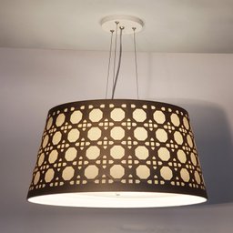 Luminaria de Teto Pendente Cone Recorte Palha 50x25cm - 1