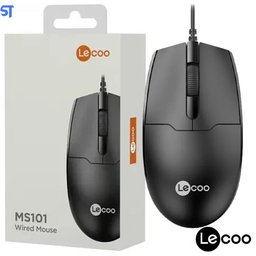 Mouse Usb Lenovo Lecoo Ms101 Preto Ergonômico - 1