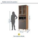 Ver imagem 3 de Paneleiro de Cozinha com Nicho 4 Portas e Vidro Reflecta Salvador Cinza/Cinamomo/Grafite