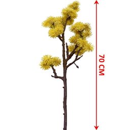 Kit 4 Plantas Artificial Mamonas Amarelo Escuro Enfeite 70cm - 5