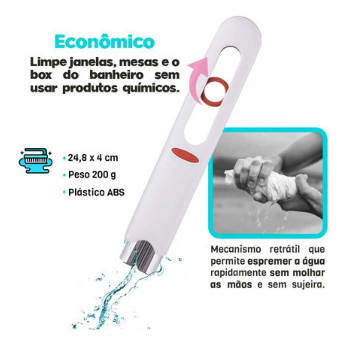 Mini Rodo de Limpeza Flexível Branco 27x15x4cm | MadeiraMadeira