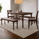 Ver imagem 2 de Mesa Madeira 160cm 2 Bancos e 2 Cadeiras Rubia Café F07 - Mpozenato