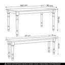 Ver imagem 3 de Mesa Madeira 160cm 2 Bancos e 2 Cadeiras Rubia Café F07 - Mpozenato