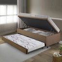 Ver imagem 3 de Bicama Box Baú Solteiro com Colchão Ecoline D23 Ecoflex Linho 88x188