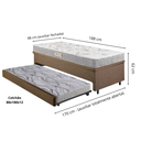 Ver imagem 2 de Bicama Box Baú Solteiro com Colchão Ecoline D23 Ecoflex Linho 88x188