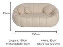 Ver imagem 5 de Namoradeira Concha Decorativa 190cm Sala Suede:bege/liso
