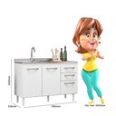 Ver imagem 3 de Balcão para Pia Aline sem Tampo 118 cm Branco