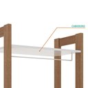 Ver imagem 5 de Guarda-roupa Closet com Cabideiro Prateleira e 2 Gavetas Az1011 Tecnomobili Amêndoa/branco