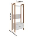 Ver imagem 3 de Guarda-roupa Closet com Cabideiro Prateleira e 2 Gavetas Az1011 Tecnomobili Amêndoa/branco