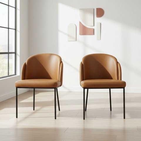 Conjunto 2 Cadeiras Poltrona Modernas Estofadas Nevada Fratini
