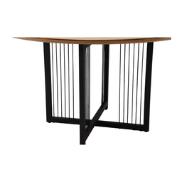 Mesa Cruzados Ø140 cm tampo em Madeira Amêndoa e Metal Preto Corda Preta - 5 Mesa Cruzados Ø140 cm tampo em Madeira Amêndoa e Metal Preto Corda Preta - 5