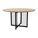 Ver imagem 1 de Mesa Cruzados Ø140 cm tampo em Madeira Amêndoa e Metal Preto Corda Preta